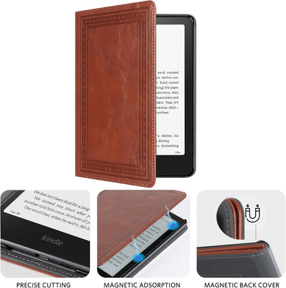 Kindle Paperwhite Case with Stand - Premium PU Leather Cover with Auto Sleep/Wake, Card Slot, and Hand Strap - Compatible with Kindle Paperwhite 11Th Gen 6.8" and Signature Edition 2021