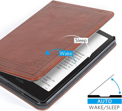 Kindle Paperwhite Case with Stand - Premium PU Leather Cover with Auto Sleep/Wake, Card Slot, and Hand Strap - Compatible with Kindle Paperwhite 11Th Gen 6.8" and Signature Edition 2021
