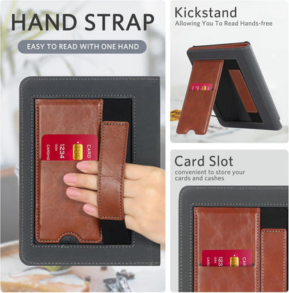 Kindle Paperwhite Case with Stand - Premium PU Leather Cover with Auto Sleep/Wake, Card Slot, and Hand Strap - Compatible with Kindle Paperwhite 11Th Gen 6.8" and Signature Edition 2021