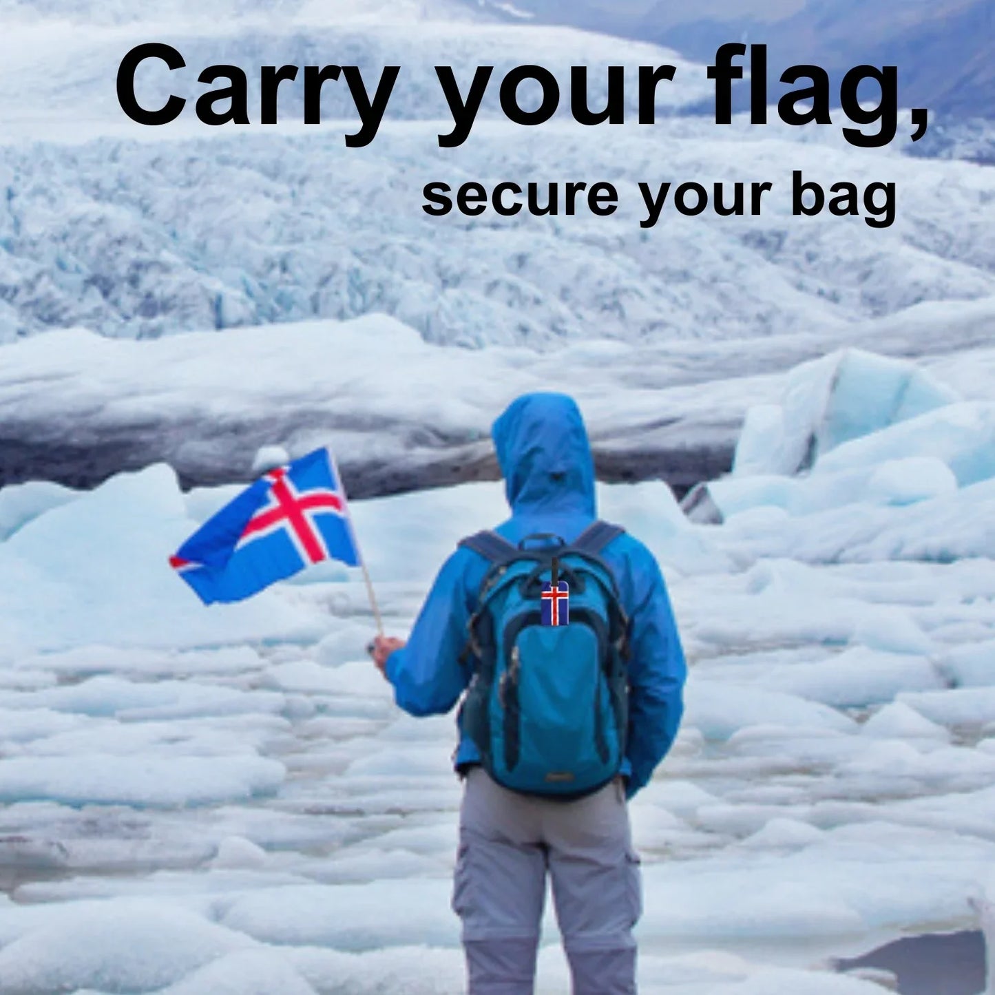 Smart Bag Security Tag -  Iceland Flag [Pack 2]