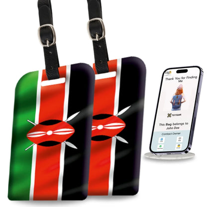Smart Bag Security Tag - Kenya Flag [Pack 2]