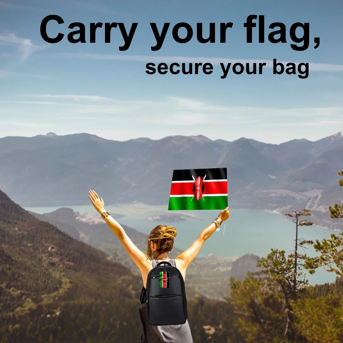 Smart Bag Security Tag - Kenya Flag [Pack 2]