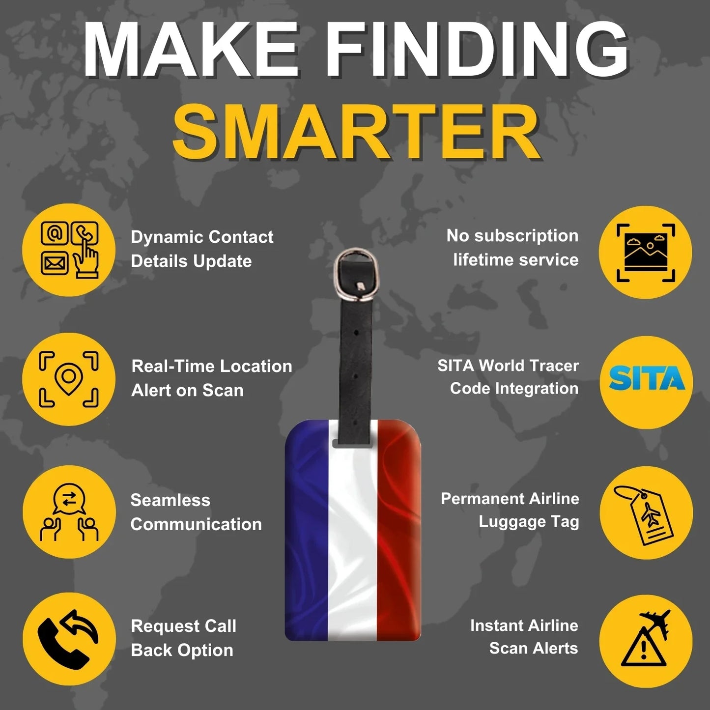 Smart Bag Security Tag - Netherland Flag [Pack 2]