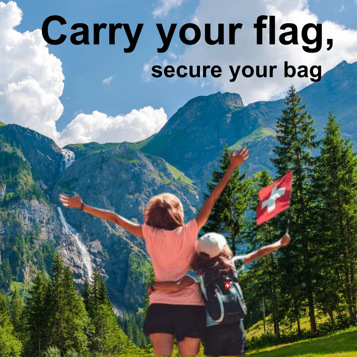 Smart Bag Security Tag - Swiss Flag [Pack 2]