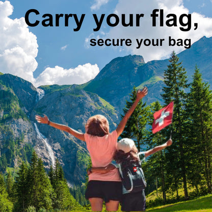 Smart Bag Security Tag - Swiss Flag [Pack 2]