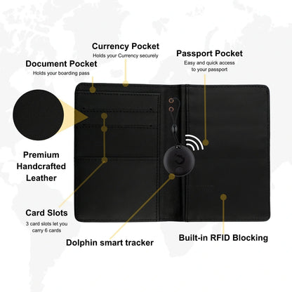 Dolphin Smart Leather Passport Tracker