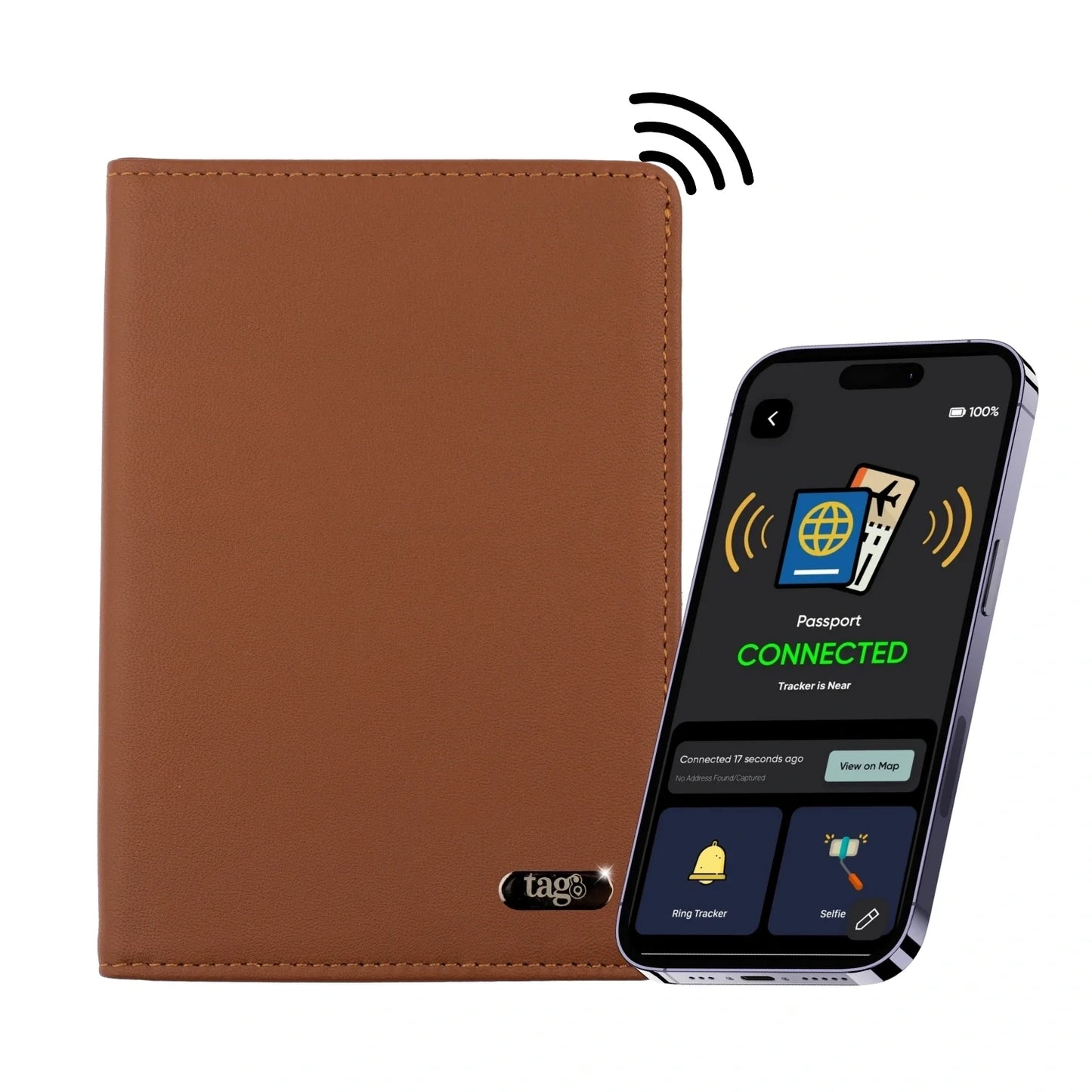 Dolphin Smart Leather Passport Tracker